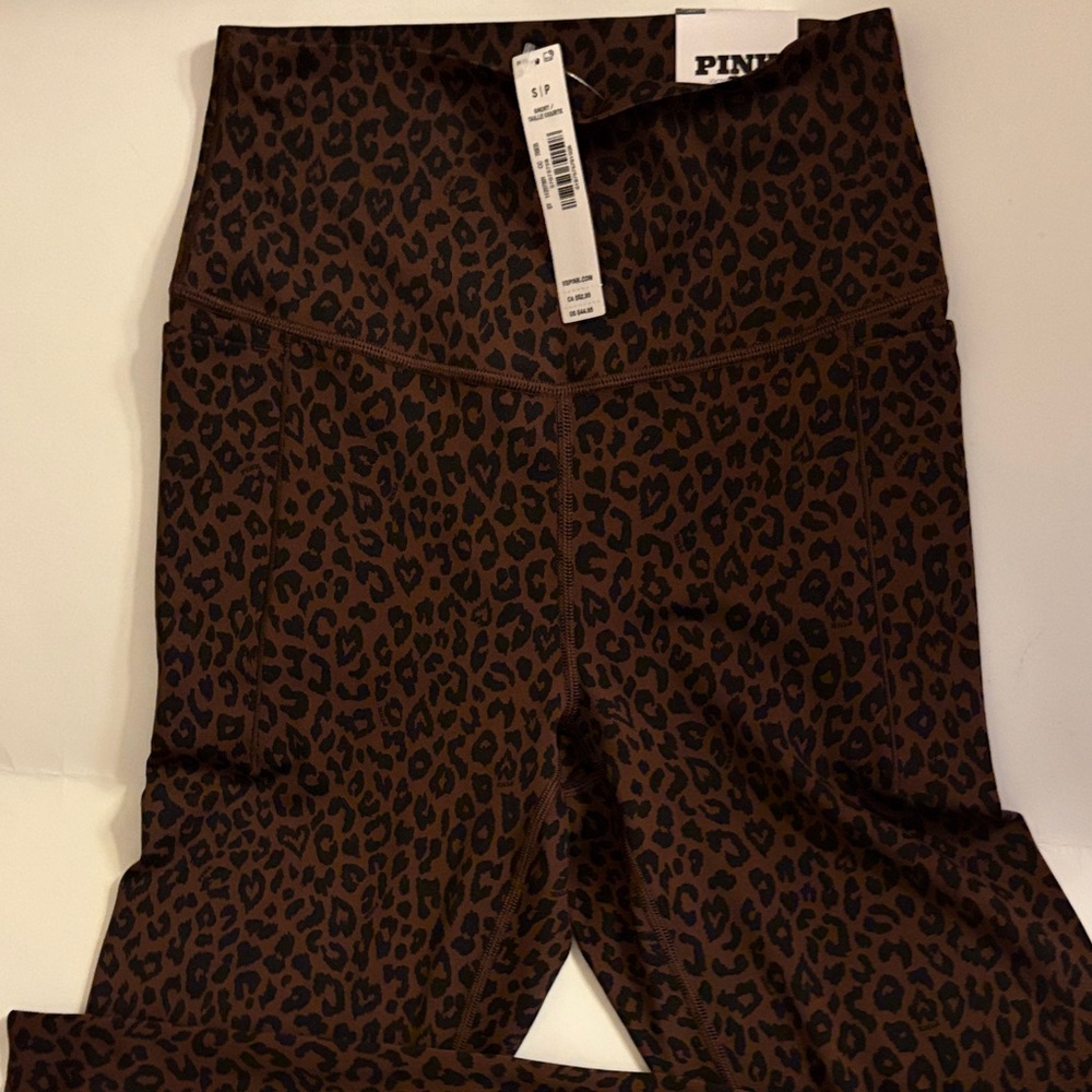 PINK Victoria's Secret Kids Animal Print Leggings - Brown and Black